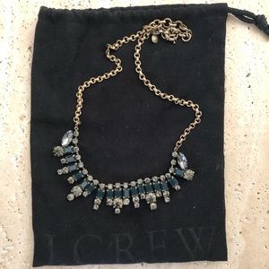 J Crew Navy Stone & Rhinestone Necklace